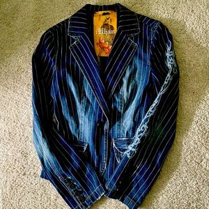 Vintage Japanese style pinstriped jean jacket size small
